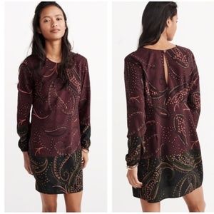 Abercombie & Fitch Long Sleeve Paisley Mini Dress